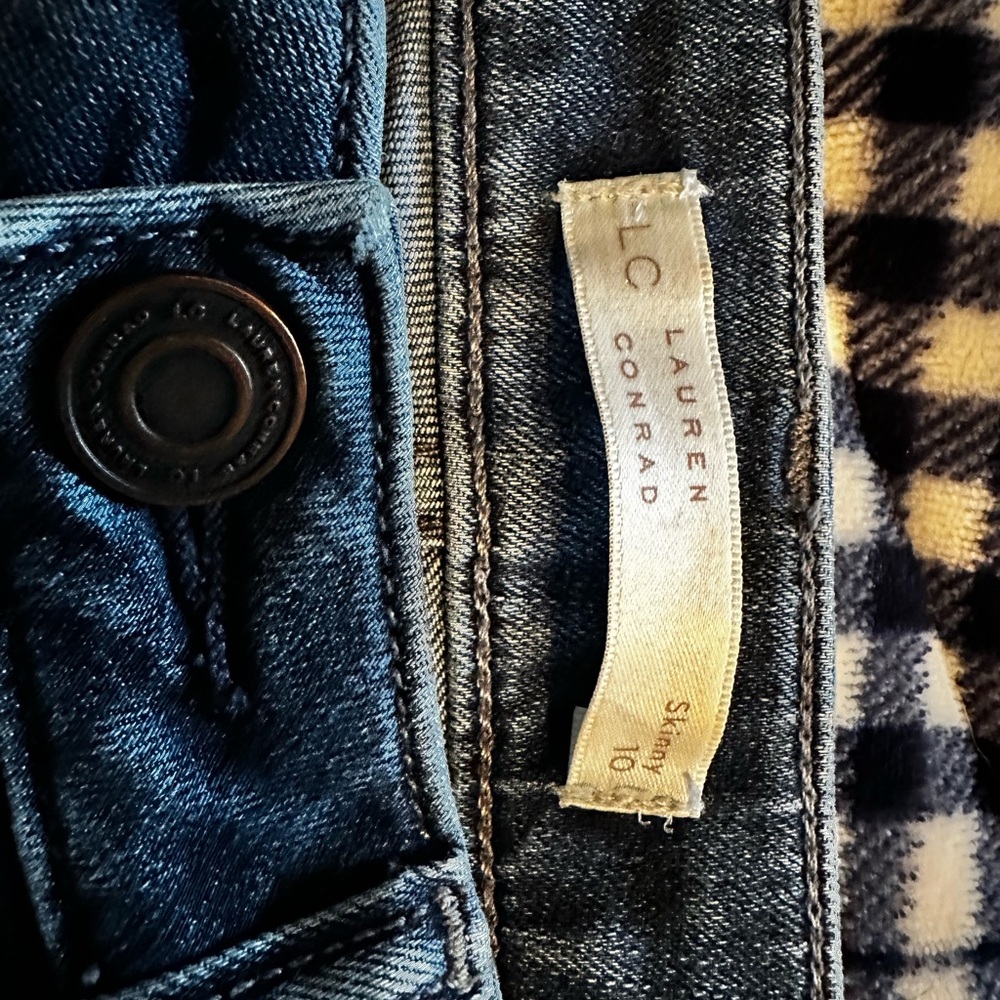 LC Lauren Conrad Dark Blue Denim with Button Detail